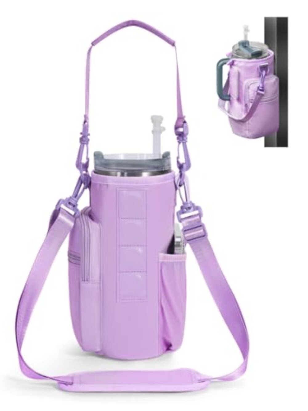 Magnetic Gym Bag 40oz Tumbler Holder Crossbody Strap Insulated